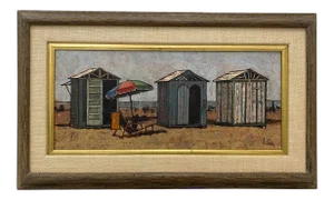 John Lentine "Le Capanne #19" Original Oil Painting C.1960