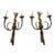 Vintage Brass Horn Motif Sconces - a Pair For Sale