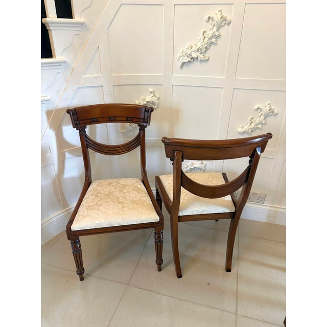 Antique English Regency Style Mahogany Dining Chairs, 1920, Set of 10 For Sale - Image 4 of 14