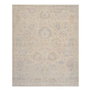 Oushak Wool Beige Area Rug-10' 1'' X 13'11'' For Sale