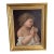 Vintage Oil Painting Child With Chick Classical Portrait Gilt Frame For Sale