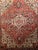 Vintage Persian Heriz Rug, Hand-Knotted Wool, Geometric Medallion Pattern, Red & Navy, 9x11 For Sale - Image 11 of 17