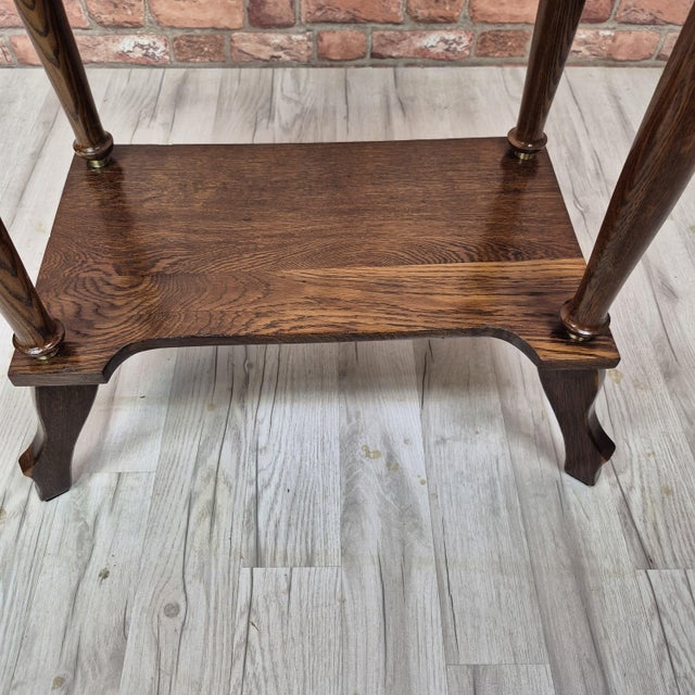 Antique Oak Side Table with Drawer, 1900s For Sale - Image 4 of 10