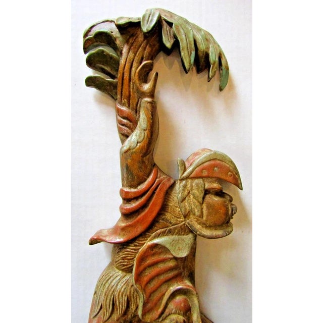 1920s 1920s Polychrome Hand Carved Wood and Iron Monkey Wall Sconces - a Pair For Sale - Image 5 of 17