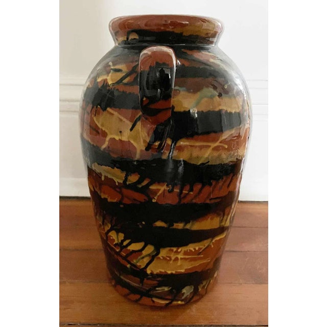 Ceramic Terracotta Hand Painted and Glazed Urn For Sale - Image 7 of 8