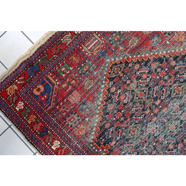 1920s 1920s, Antique 1920s Persian Hamadan Rug, Distressed Herati, 4 X 6 For Sale - Image 5 of 13