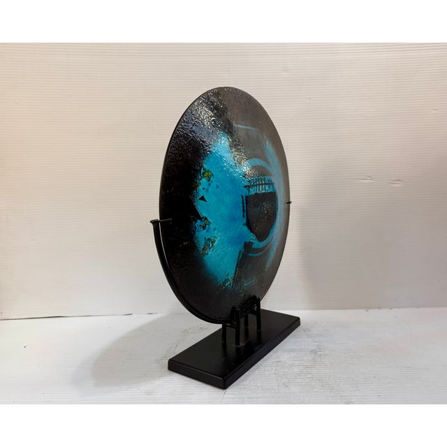 Abstract Fused Glass Decretive Platter For Sale - Image 4 of 9