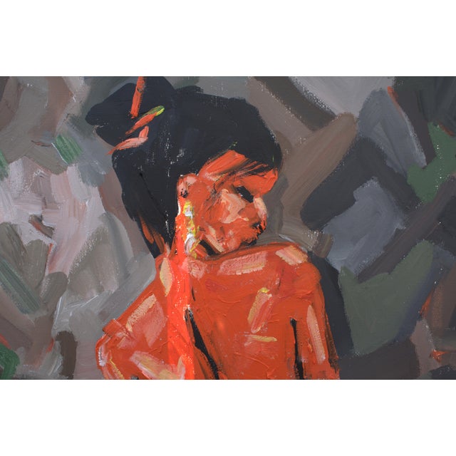 Natalia Vypritskaia, Study of a Red Nude, Oil on Canvas For Sale - Image 4 of 7