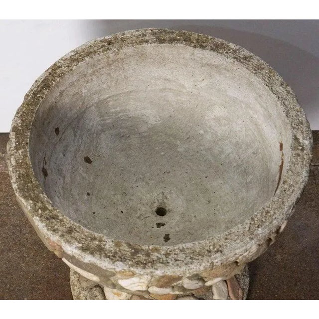 Mid 20th Century Raised Pebble-Pot Garden Planter or Urn With Embedded Stones From France For Sale - Image 5 of 13