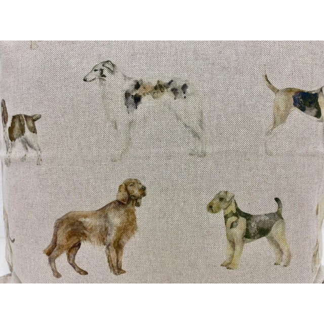 16" Square Pillow Decorated With Various Breeds of Attentive & Obedient Dogs - Made in Uk. For Sale - Image 11 of 13
