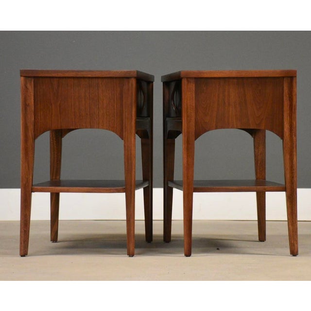 Mid-Century Modern 1960s Refinished Walnut and Rosewood King Nightstands by Kent Coffey Perspecta - A Pair For Sale - Image 3 of 10