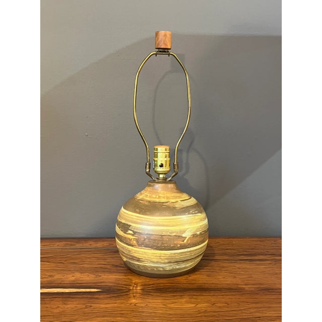 Mid 20th Century Gordon and Jane Martz Round Ceramic Lamp For Sale - Image 5 of 12