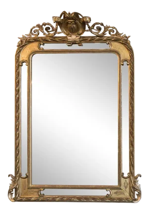 19th Century French Napoleon III Period Giltwood Pareclose Mirror