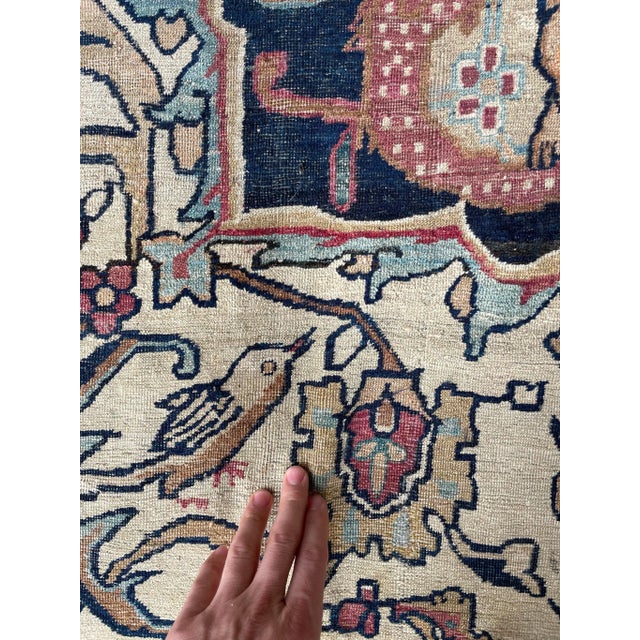 Traditional 1880's Antique Persian Kerman Lavar Rug - 9.2 x 12.5 For Sale - Image 3 of 12