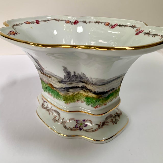 Early 20th Century Dresden Hand Painted Porcelain Jardinière With Exotic Figural Scenes For Sale - Image 10 of 18