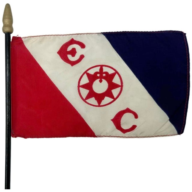 Vintage the Explorers Club Desk Tabletop Flag 11"h For Sale - Image 4 of 15