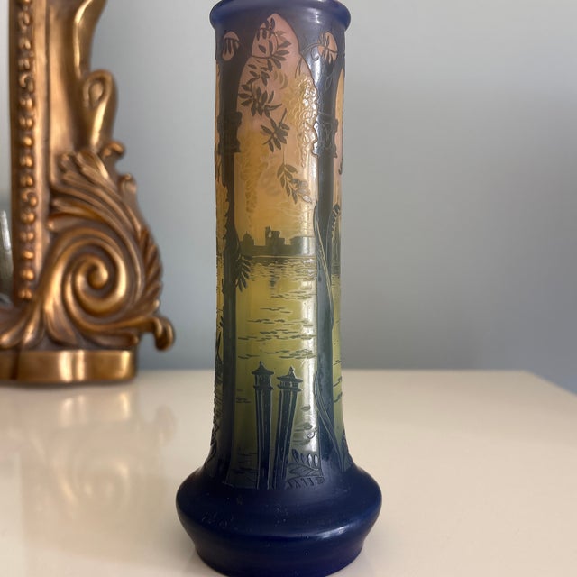Glass DeVez French Cameo Art Glass Vase For Sale - Image 7 of 12