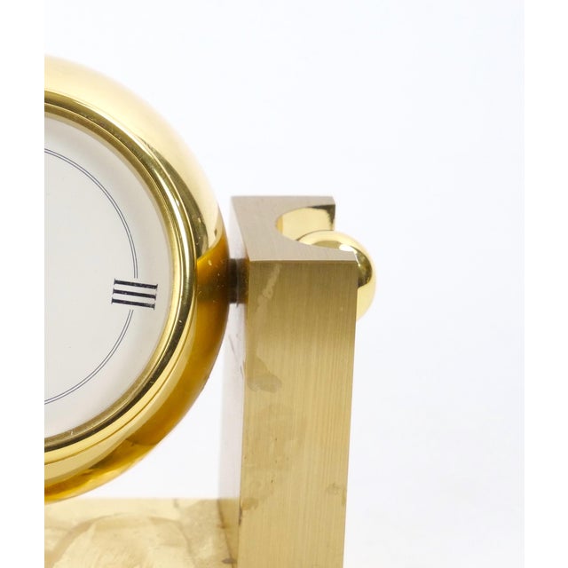 Gold Tiffany & Co. Gilt Bronze Rectangular Desk Clock/ Adjustable Tilting Mechanism For Sale - Image 8 of 9