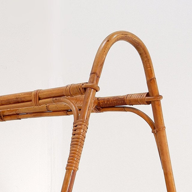 Vintage Dutch Rattan Magazine Rack, 1960s For Sale - Image 3 of 14