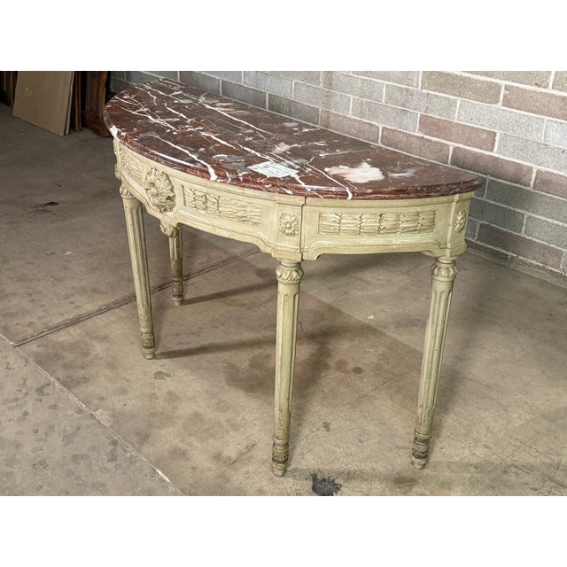 French 18th Century Louis XVI Neo Classic Console With Marble Top For Sale - Image 3 of 6