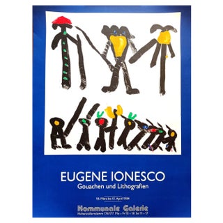 Eugène Ionesco, German Exhibition Poster, 1980s, Original Lithograph For Sale