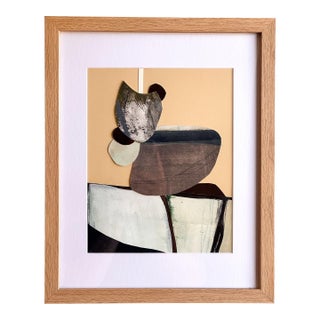 "Vessel 5" Original Mixed-Media Framed Collage on Paper by Zac Woodiel For Sale