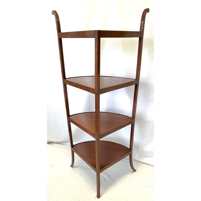 Mid-Century Modern Mid Century Modern Cherry 4-Tier Corner Shelf For Sale - Image 3 of 12
