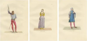 Renaissance Italian Costumes, 1845, Paper, Set of 3