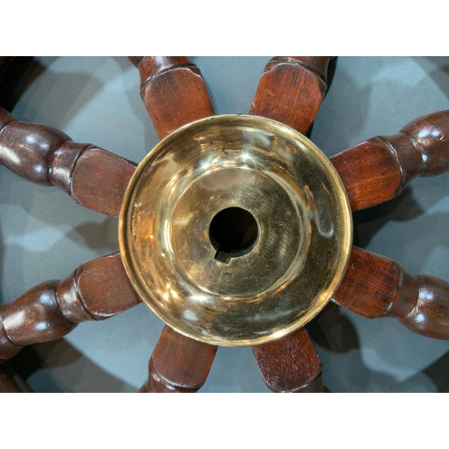 Eight Spoke Ships Wheel with Solid Brass For Sale In Boston - Image 6 of 7