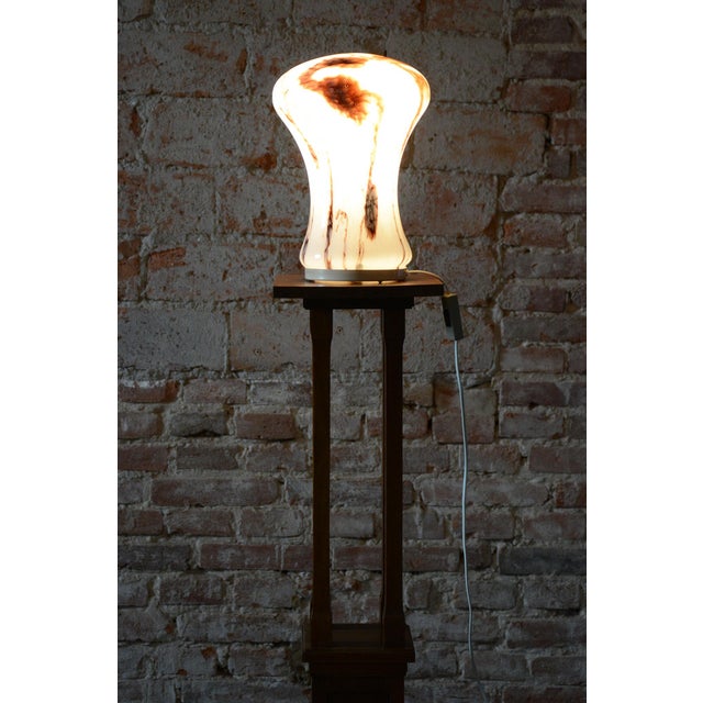 Glass Mid-Century Modern Table Lamp with Marbled Glass, Czech, 1960s For Sale - Image 7 of 11