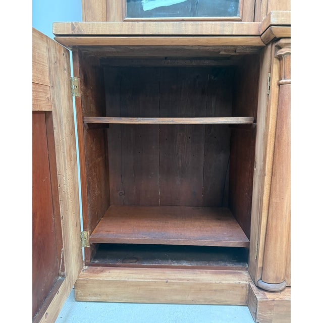 Large English Bookcase in Walnut and Mahogany For Sale - Image 17 of 18