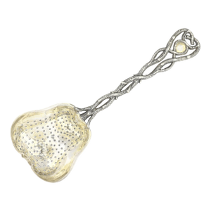 Antique Signed 19th Century Figural Russian 84 Silver Pear Shaped Tea Strainer