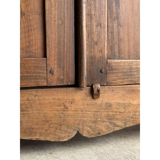 Antique Pine Cupboard Cabinet With Carved Crest For Sale - Image 10 of 18