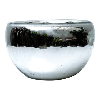 Mid 20th Century Mercury Glass Gazing Ball Bowl From Mexico City For Sale