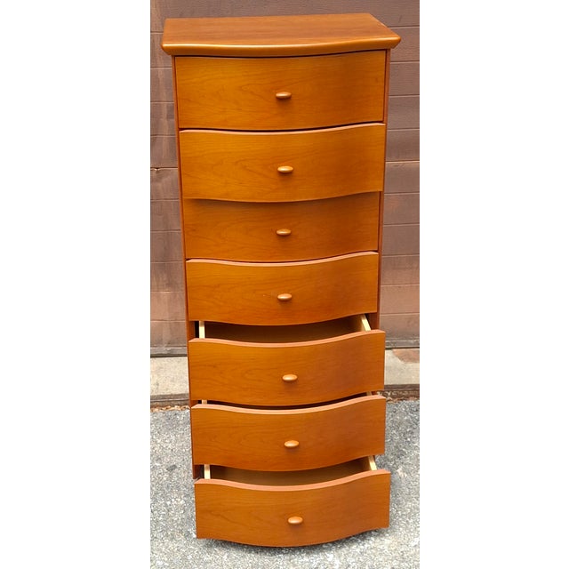 Late 20th Century Scandinavian Modern Style Italian Cherry Osiery Lingerie Chest of Drawers For Sale - Image 10 of 12