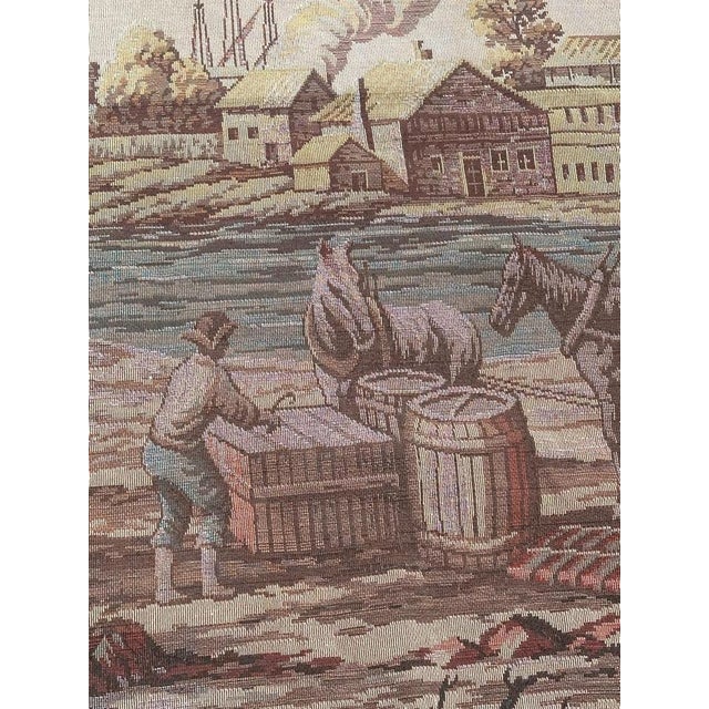 Brown French Aubusson Style Jacquard Tapestry, 1950s For Sale - Image 8 of 14