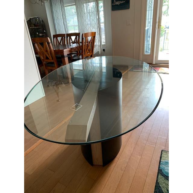 Art Deco Custom Made Glass Dining Room Table Chairish