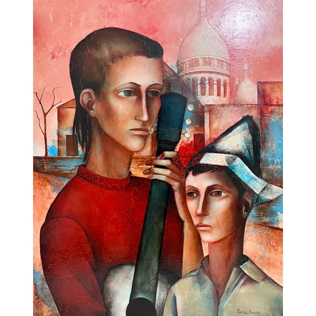 Pierre Henry (1924 - 2015) Hand signed lower right. Dimensions: (Frame) H 39" x W 33" ; (Painting) H 31.5" x W 25.5" Oil...