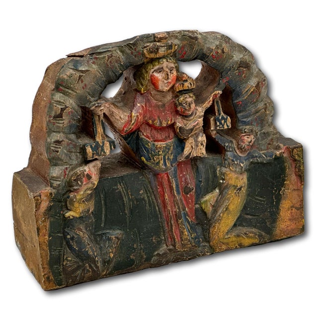 This is Really is an Exceptionally Nice and Quite Unusual Unique Antique Wood Fragment that Would Have Been Removed from a...