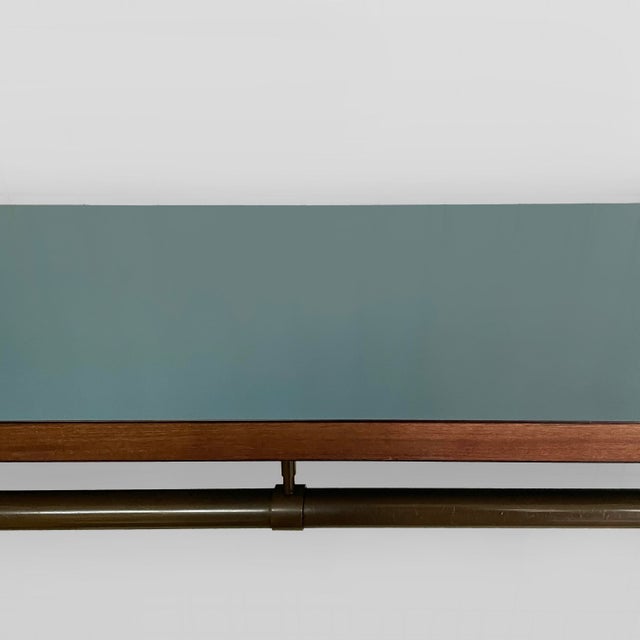 Mid-Century Modern Italian Wood and Metal Wall Coat Rack with Hat Rack, 1960s For Sale - Image 10 of 16