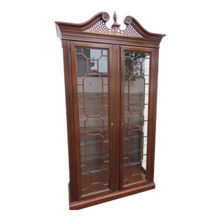 Harden Chippendale Tall Large Display China Cabinet 6606 For Sale