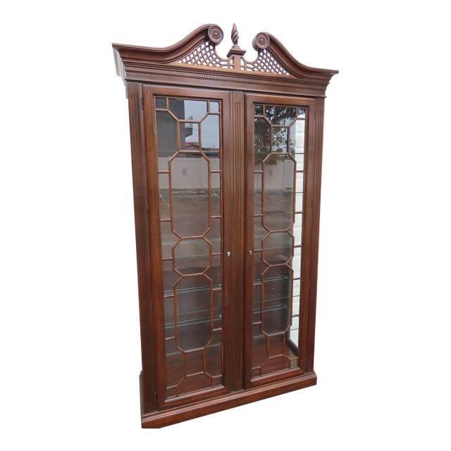 Harden Chippendale Tall Large Display China Cabinet 6606 For Sale
