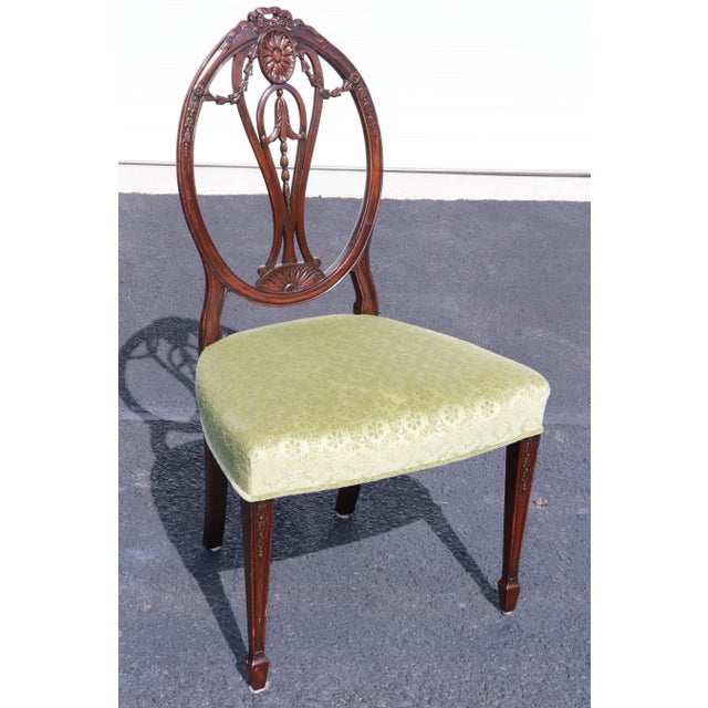 12 Adams Style Carved Mahogany Dining Chairs C. 1960's For Sale - Image 12 of 15
