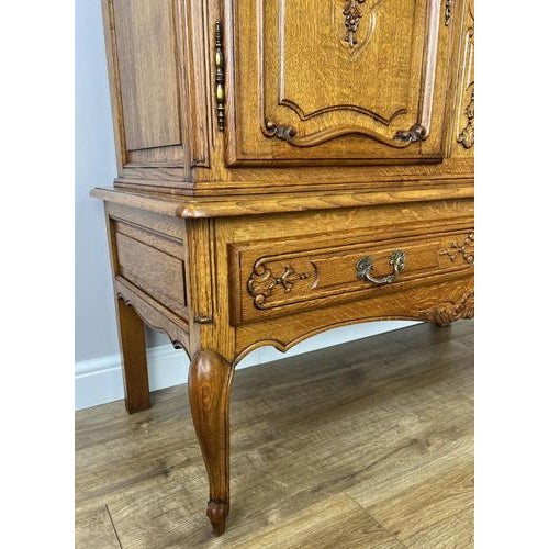 Metal Vintage French Louis XVI Style Oak Carved Sideboard For Sale - Image 7 of 13
