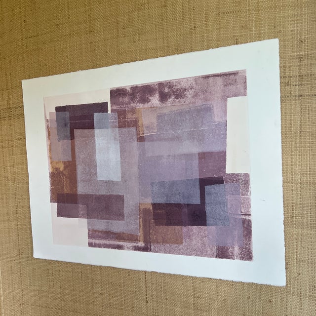 Original Abstract Geometric Monotype Artwork For Sale - Image 4 of 5