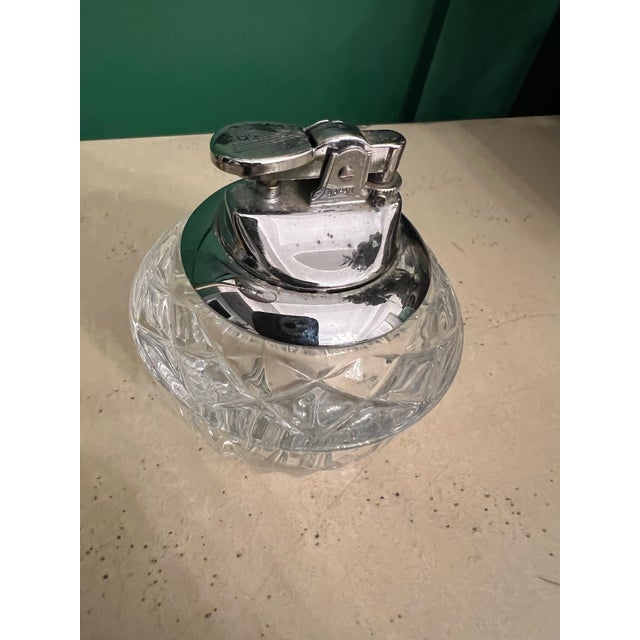 Glass Vintage Crystal Table Lighter For Sale - Image 7 of 7