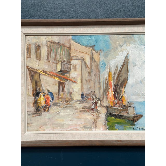 Knut Norman, Harbour Motif, 1950s, Oil on Panel, Framed For Sale - Image 4 of 15