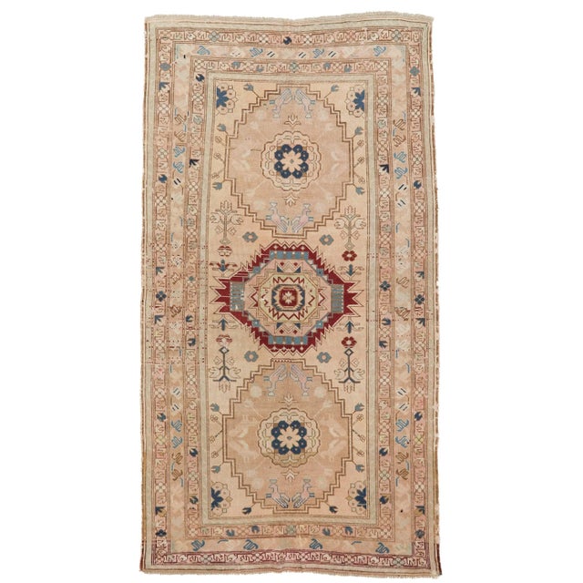 Textile Mid 20th Century Vintage Washed Out Caucasian Rug For Sale - Image 7 of 7