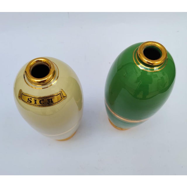 Mid-Century Modern Vintage Ceramic Bottles from Pucci, 1950s, Set of 2 For Sale - Image 3 of 10