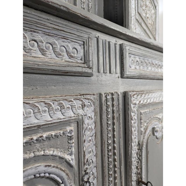 Gray Norman Glass-Fronted 2-Body Buffet in Patinated Grey and White Oak For Sale - Image 8 of 11